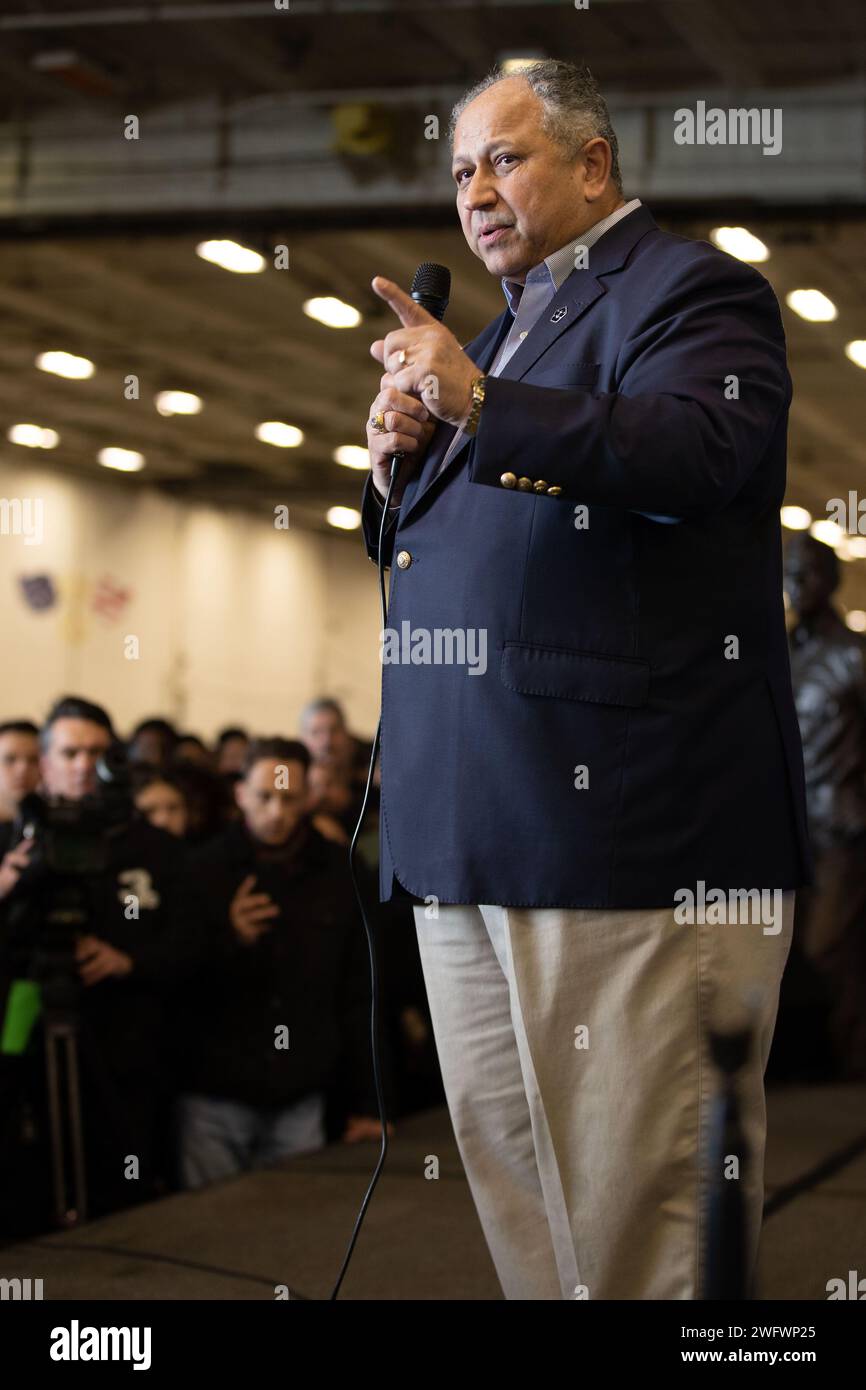 240115-N-CO784-2529 Secretary of the Navy Carlos Del Toro addresses the ...