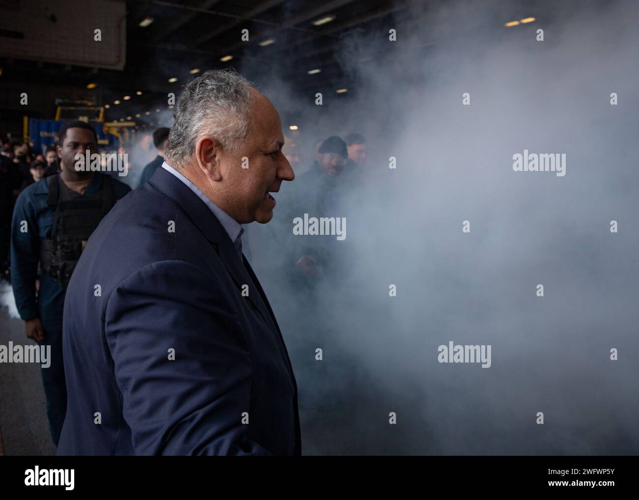 240115-N-CO784-1719 Secretary of the Navy Carlos Del Toro greets the ...
