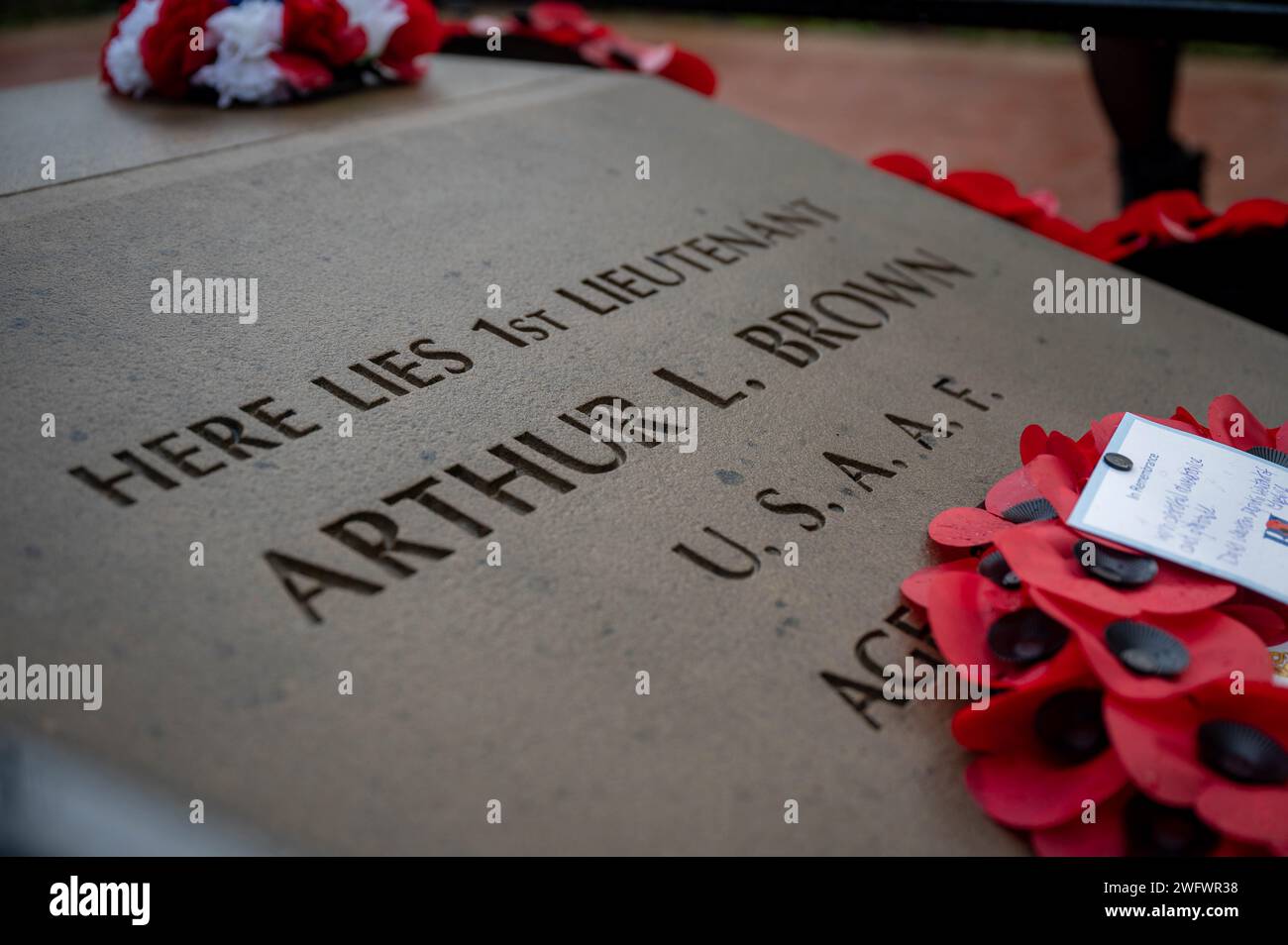 Members of the RAF Lakenheath Base Honor Guard and British Legion paid