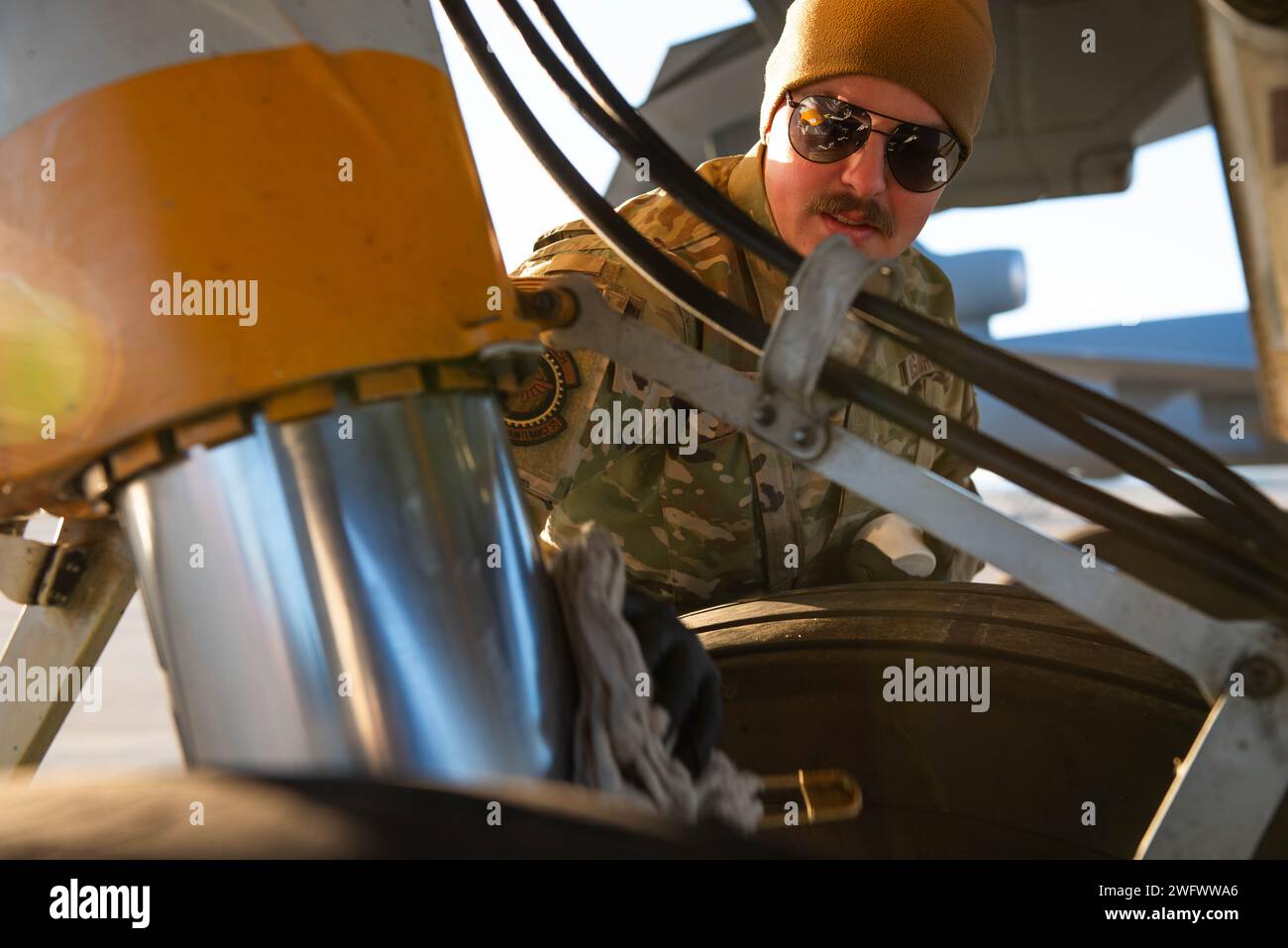 U.S. Air Force Senior Airmen Andrew Pfantz, 660th Aircraft Maintenance ...