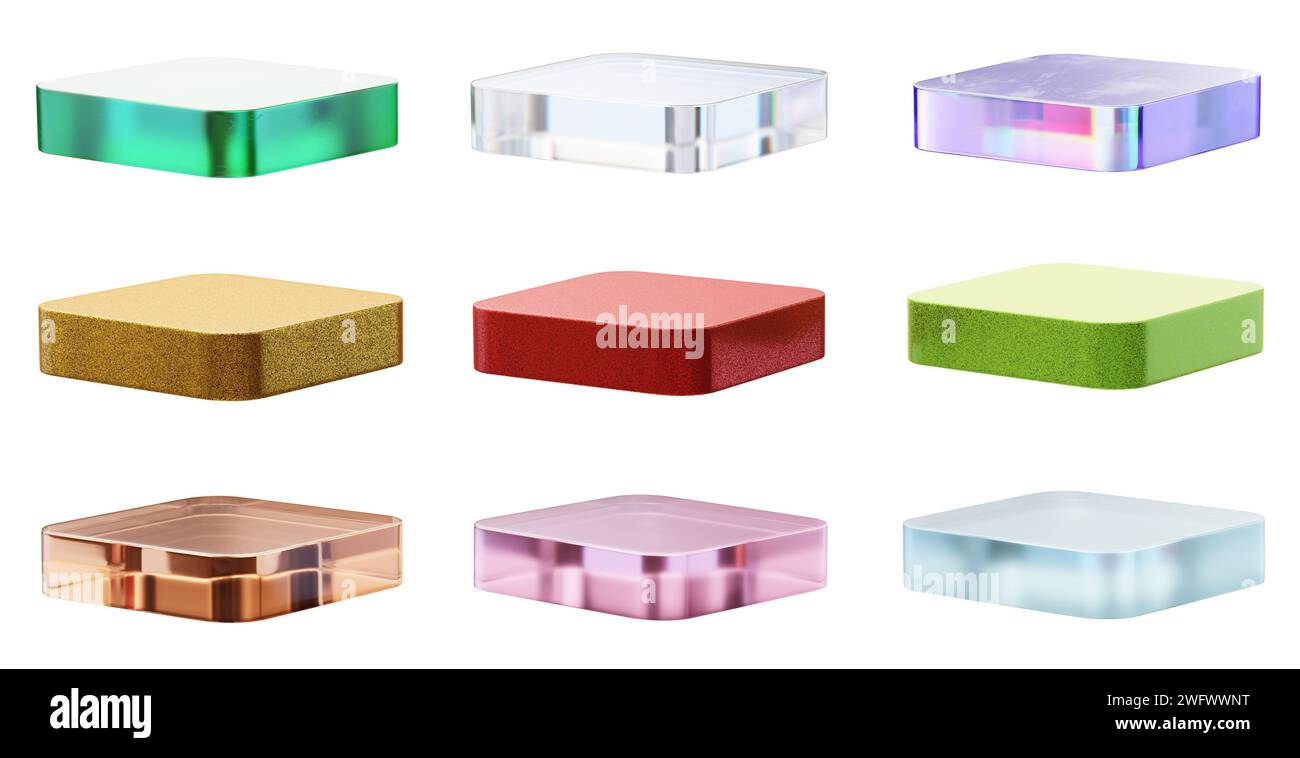 Podium collection set pack isolated background 3d rendering without AI generated Stock Photo