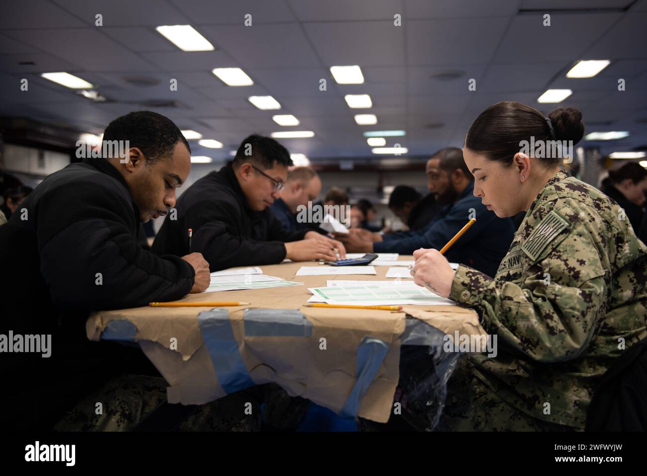 Navy Csec Example Sailors take the Navy-wide chief petty officer advancement exam aboard ...