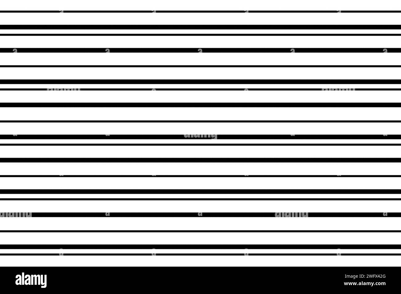 Simple monochrome pattern. Horizontal stripes design. Black and white stripes pattern Stock Photo