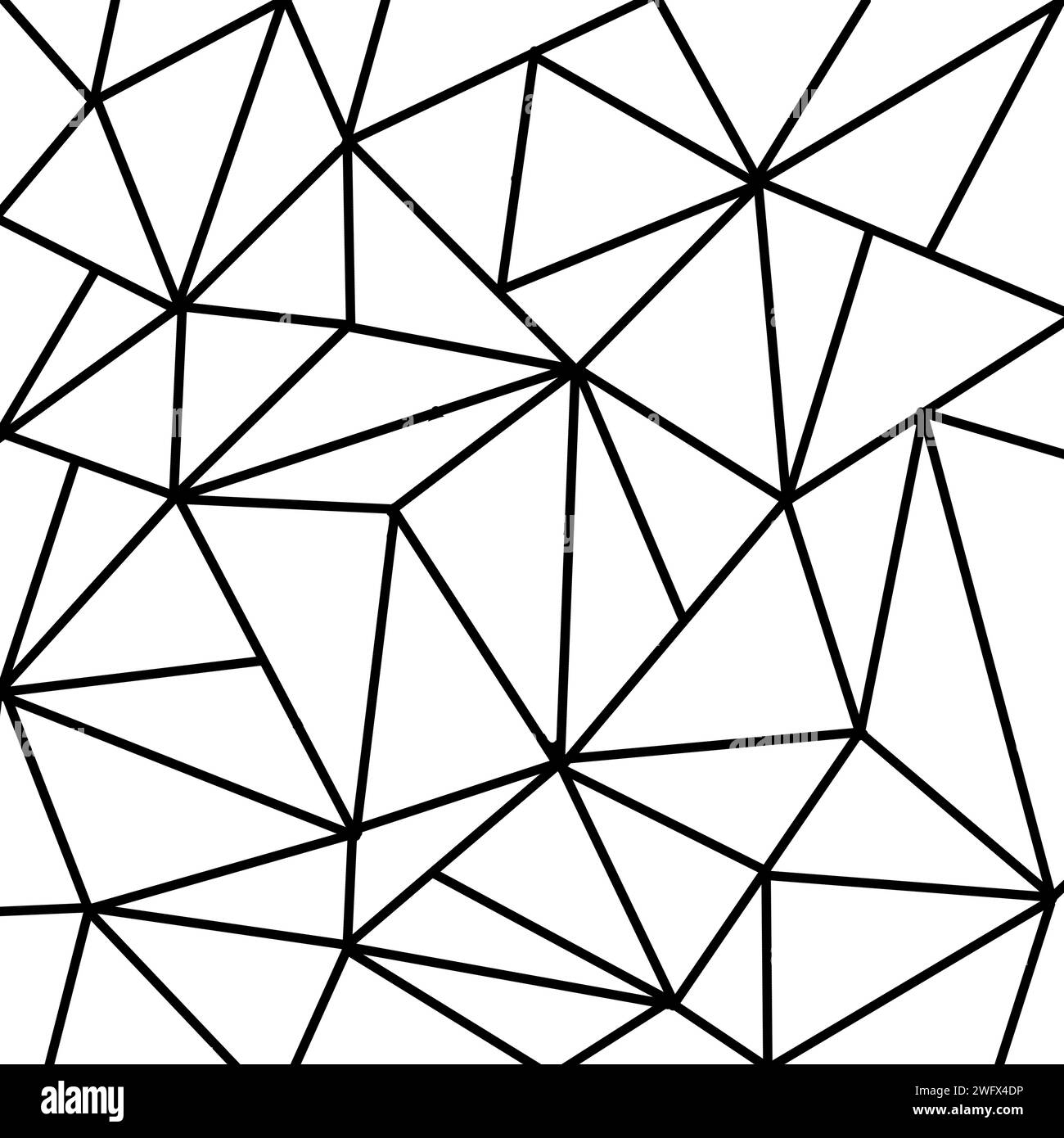 Triangles coloring page. Monochrome pattern. Triangles pattern. Black ...