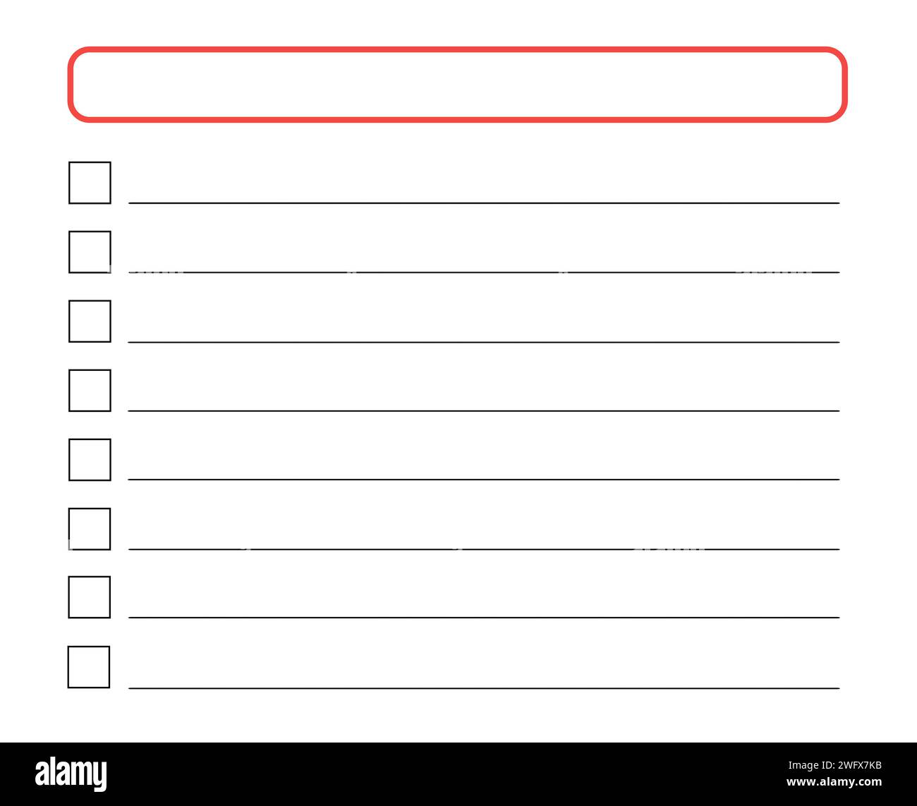Planning list illustration on white background. Squares and lines for to do list or planning ...