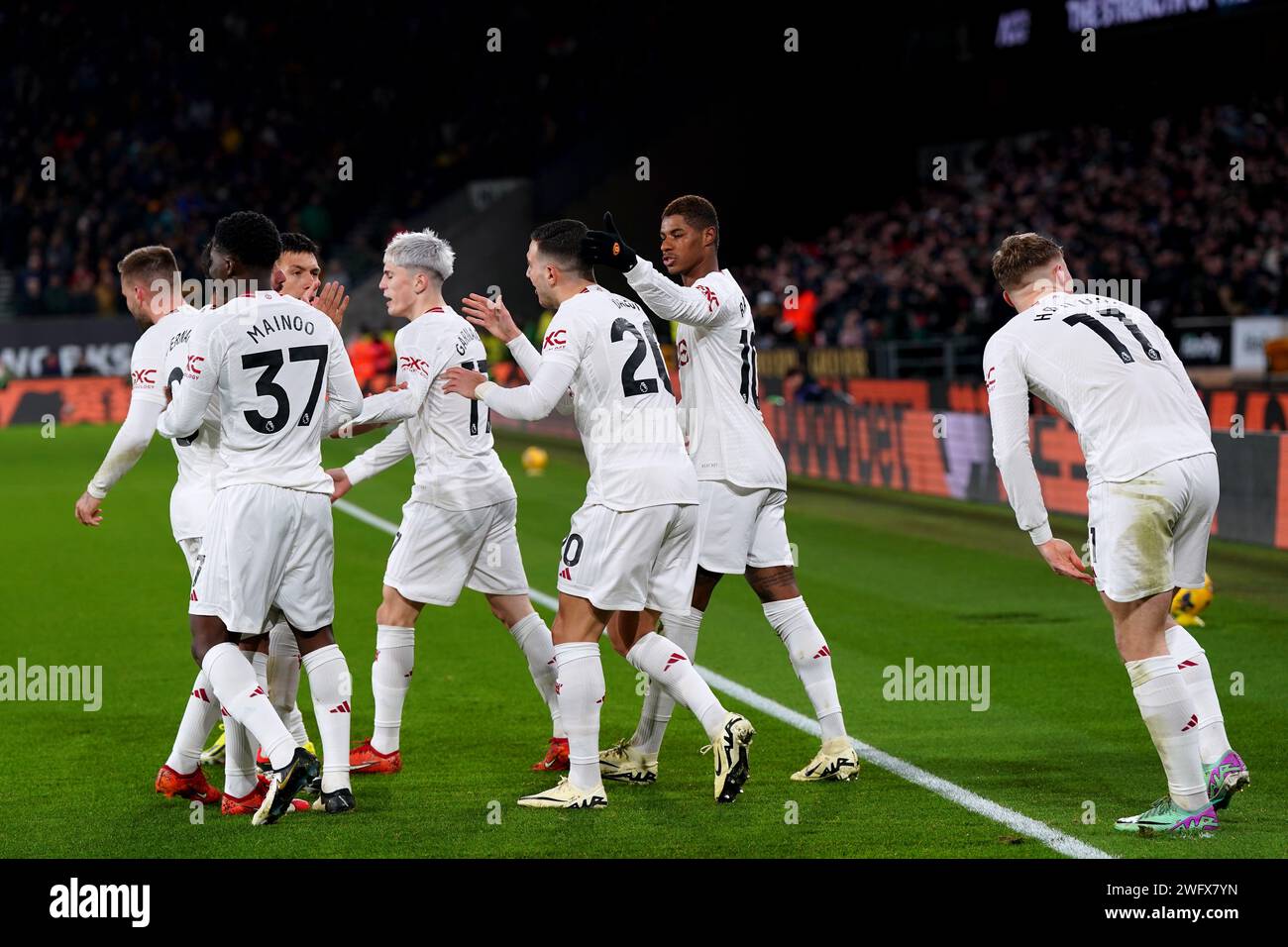 Marcus Rashford Side Manchester United's Marcus Rashford (second right) celebrates with his ...