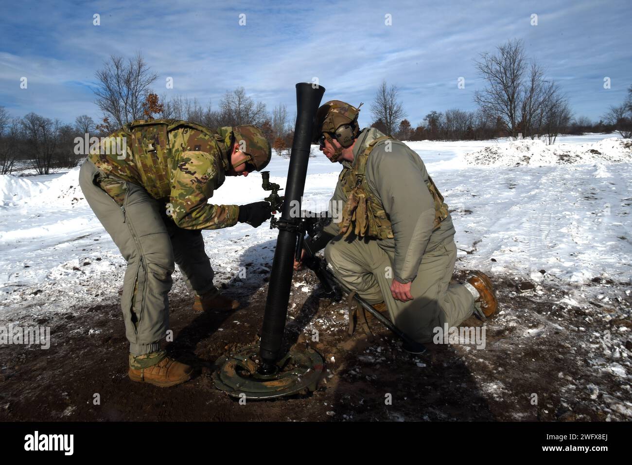 Spc. Emilio Bailey, left, and Spc. Ryan Brust, both indirect fire ...