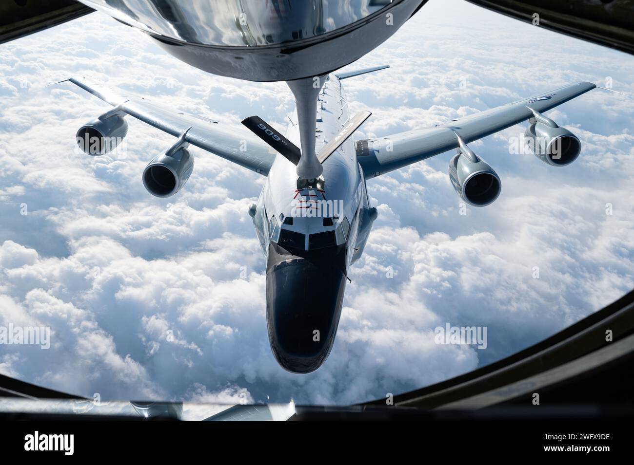 A U.S. Air Force RC135 Rivet Joint assigned to the 82nd Reconnaissance