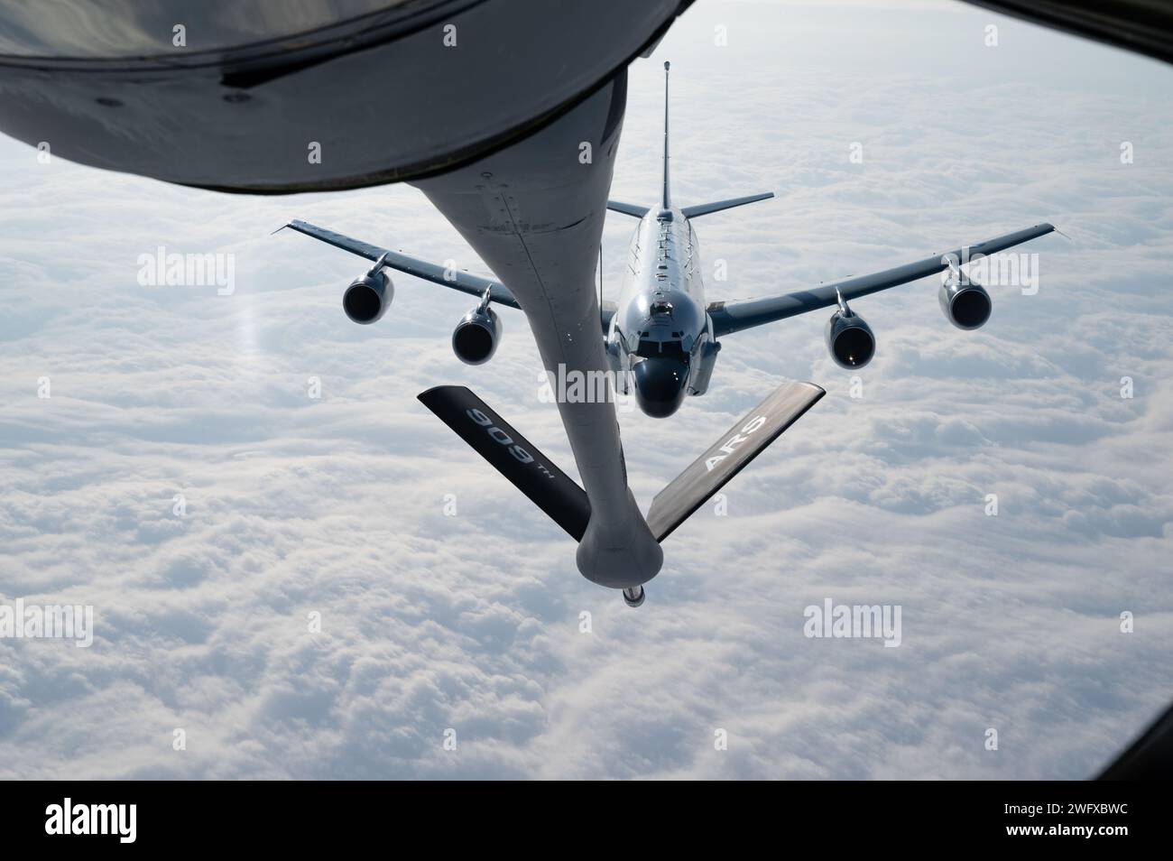 A U.S. Air Force RC135 Rivet Joint assigned to the 82nd Reconnaissance