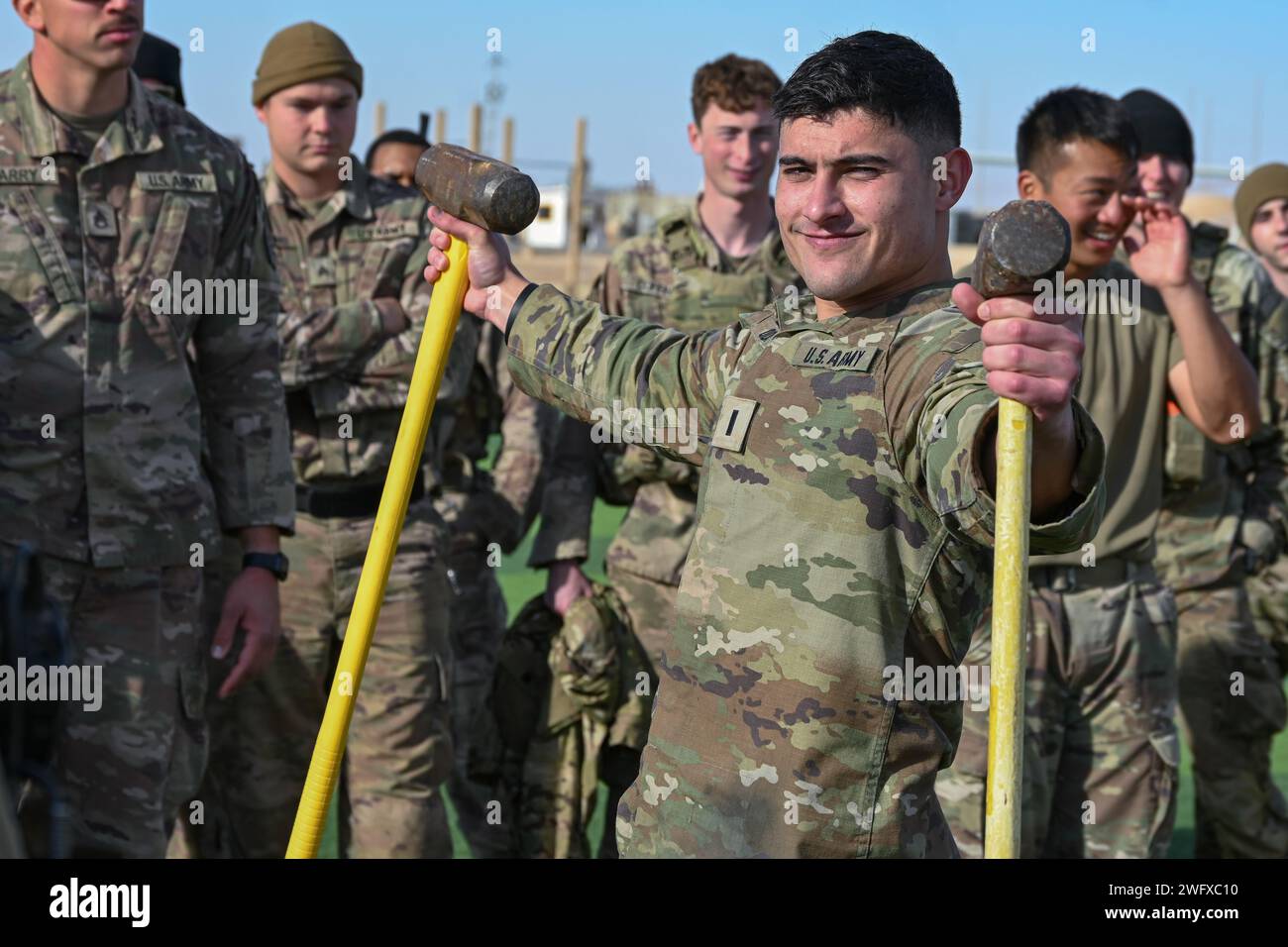 U.S. Army 1st Lt. Alejandro Quiros, assigned with B Battery, 2nd ...