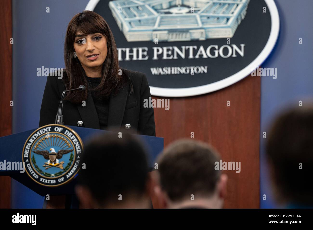 Deputy Pentagon Press Secretary Sabrina Singh conducts a press briefing ...