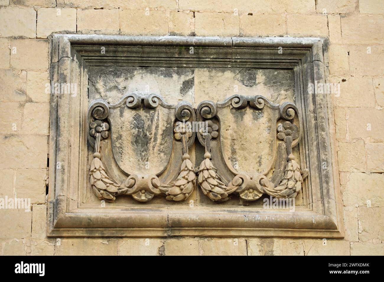 Coat of arms in Valletta Stock Photo Alamy