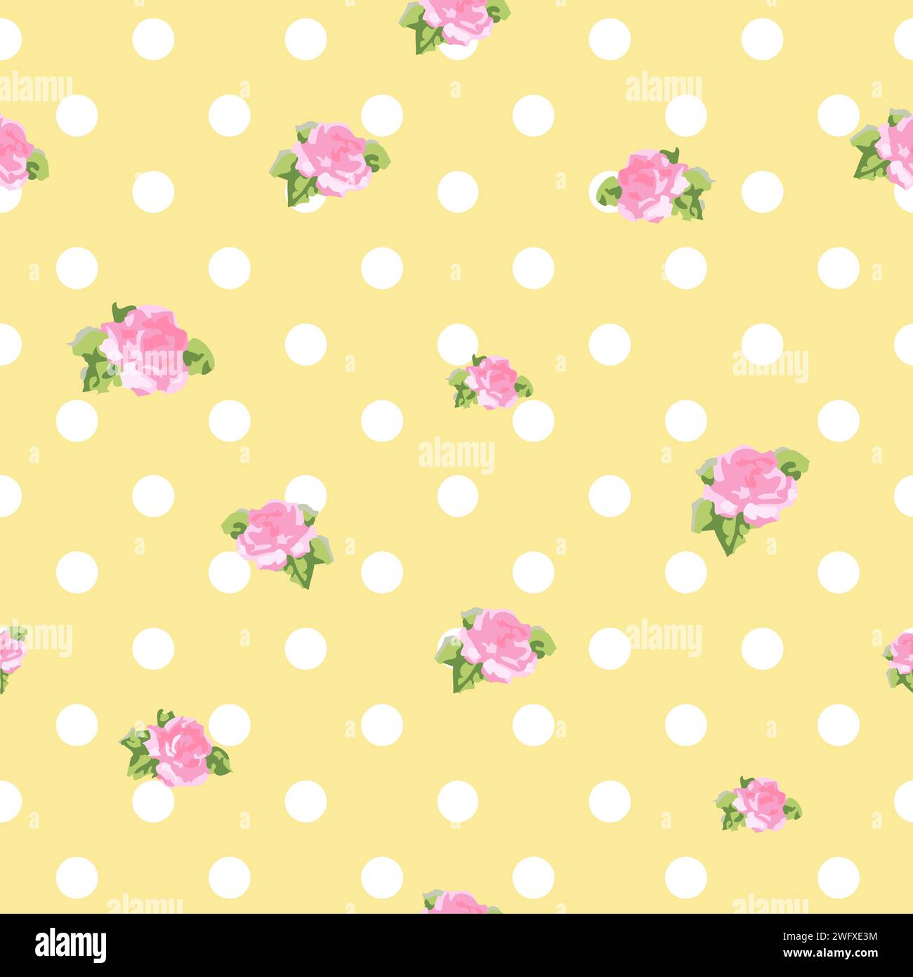 Roses and dots, easter, birthday celebration pattern Stock Vector