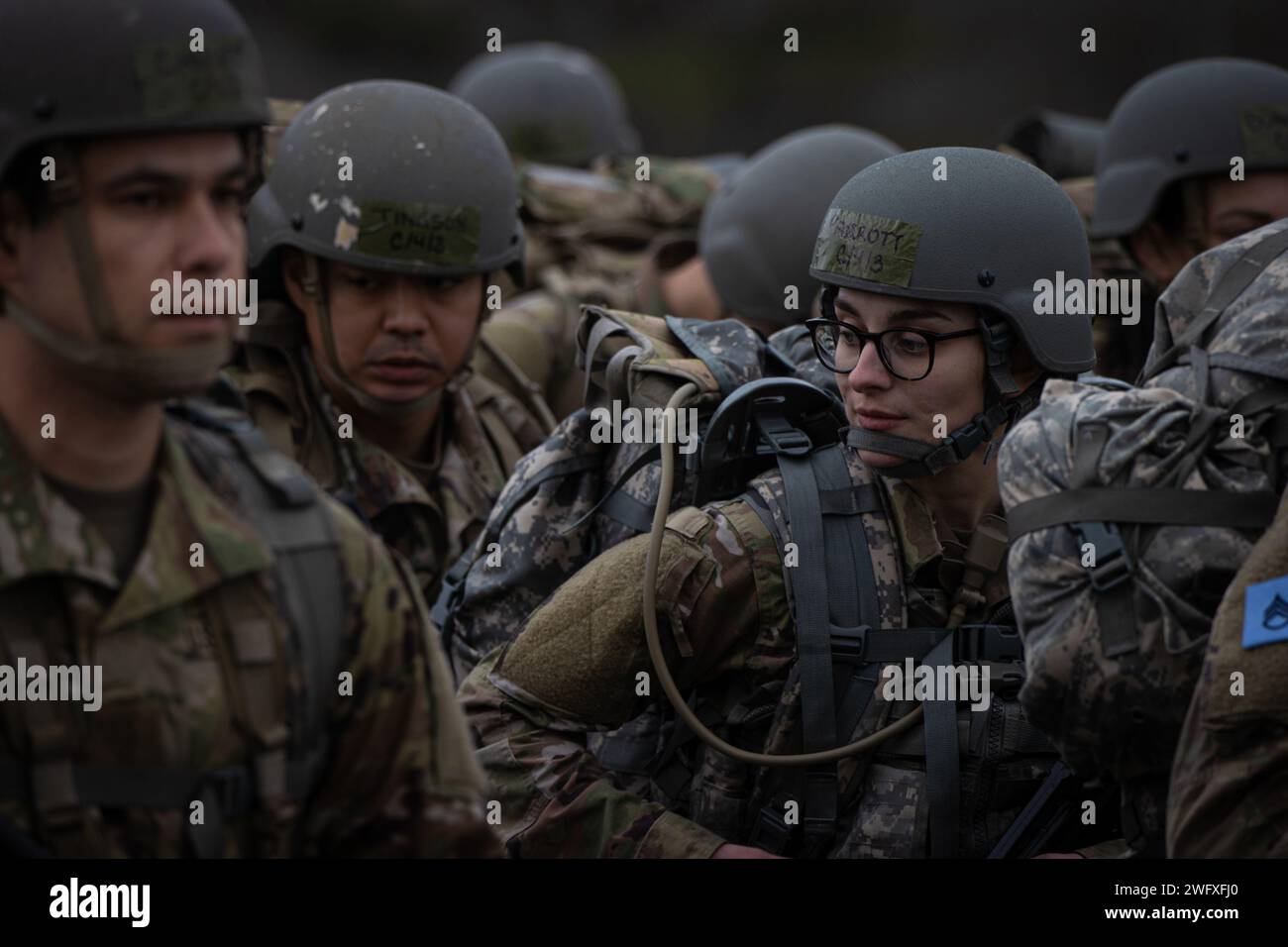 A formation of Soldier from the Officer Candidate School stand together ...