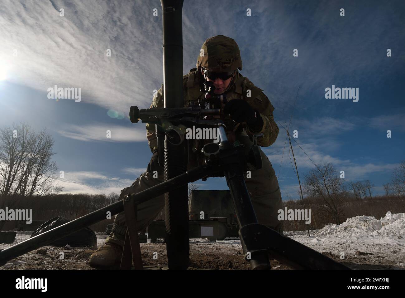 Spc. Emilio Bailey, an indirect fire infantryman with Headquarters and ...