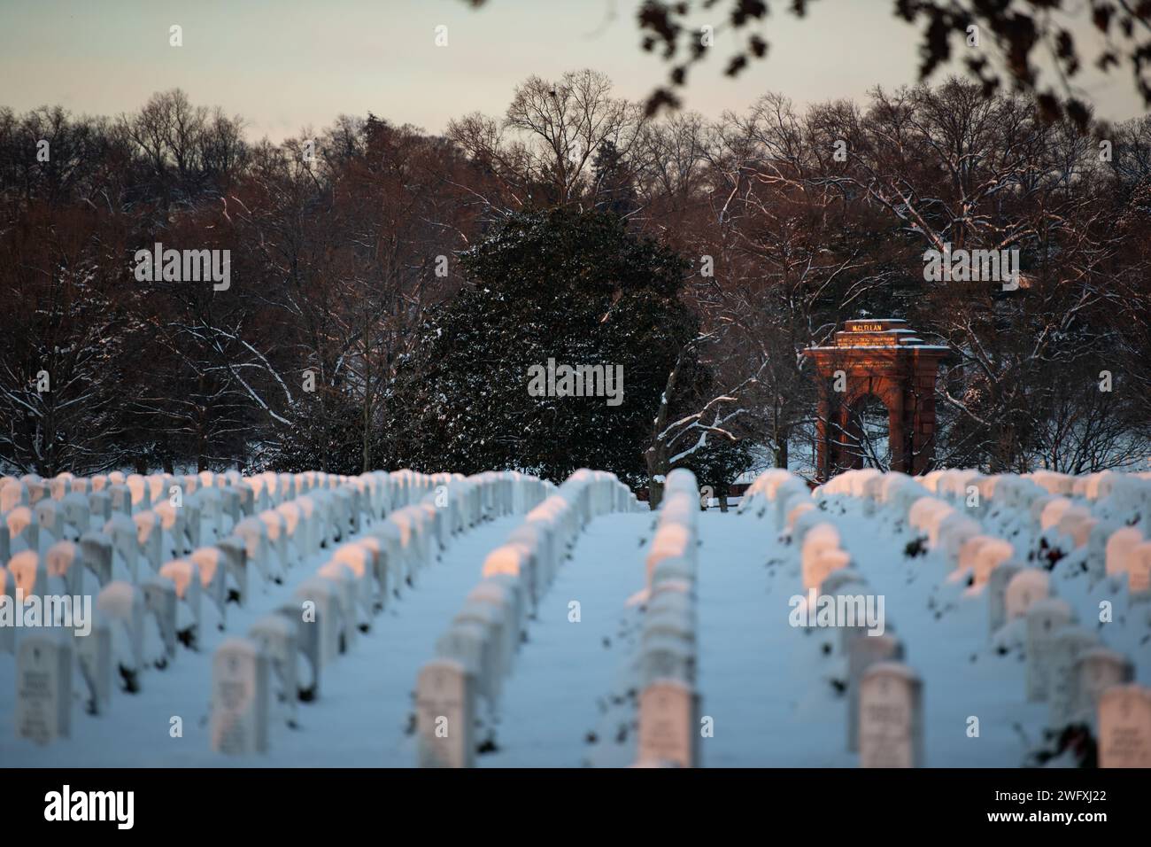 Early morning of the Wreaths Across America annual removal of wreaths