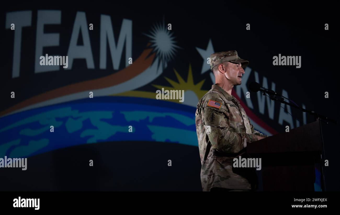 U.S. Army Garrison Kwajalein Atoll Garrison Commander Col. Drew Morgan ...