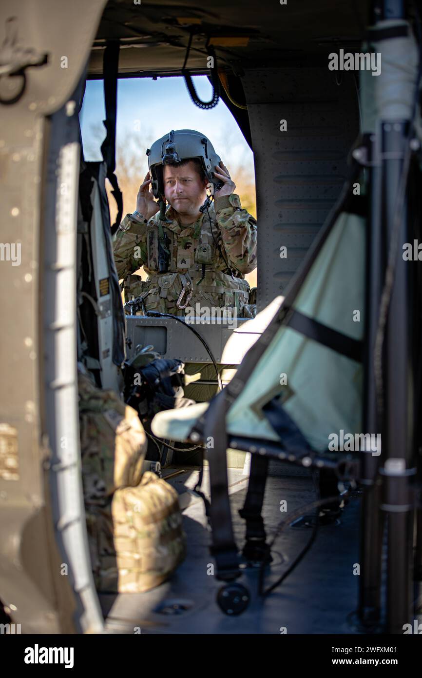Sgt. John Mackie, of Wann, Oklahoma, a UH-60 helicopter repairer with ...