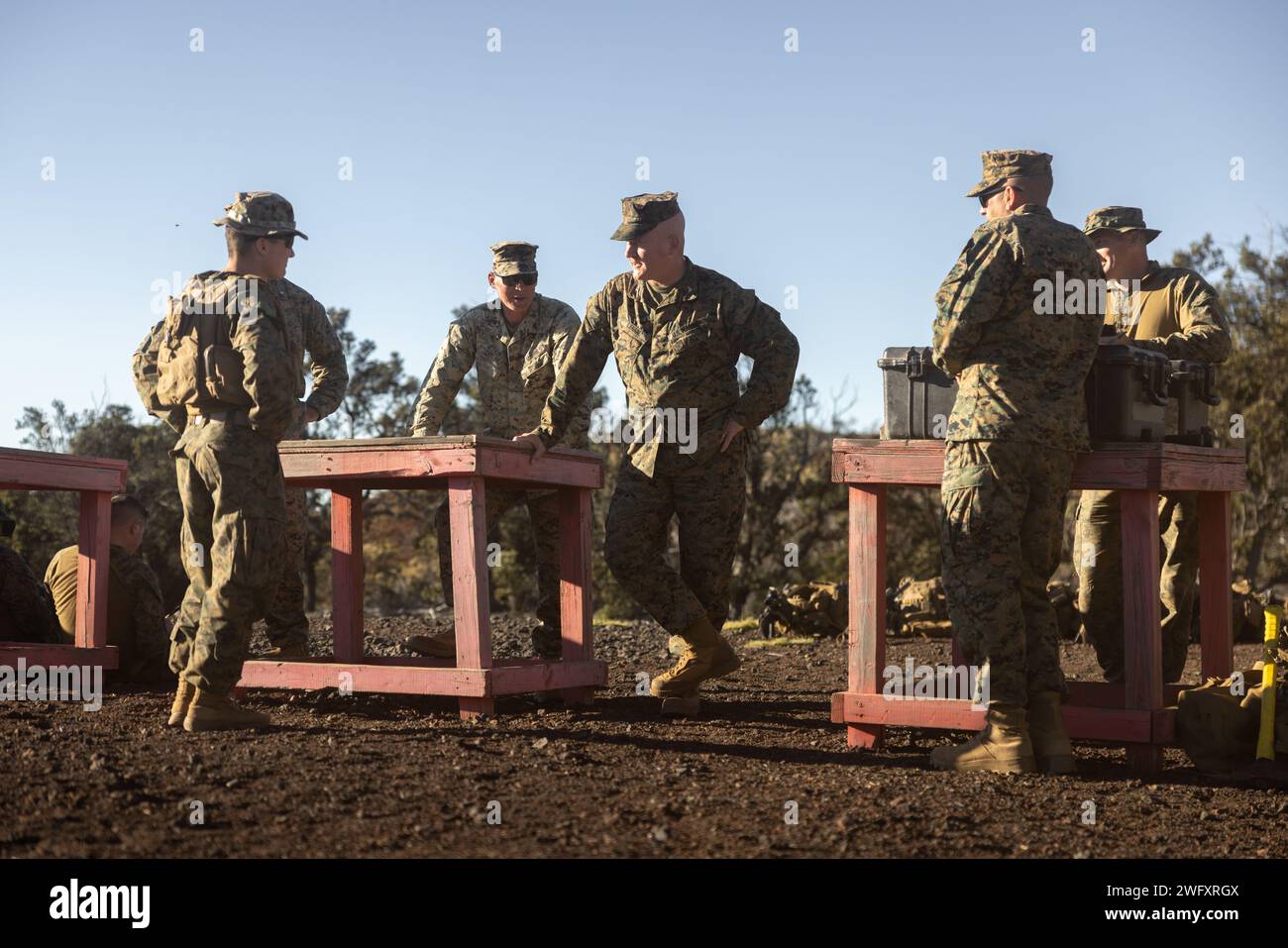 U.S. Marine Corps Col. John G. Lehane, middle, commanding officer of 3d ...