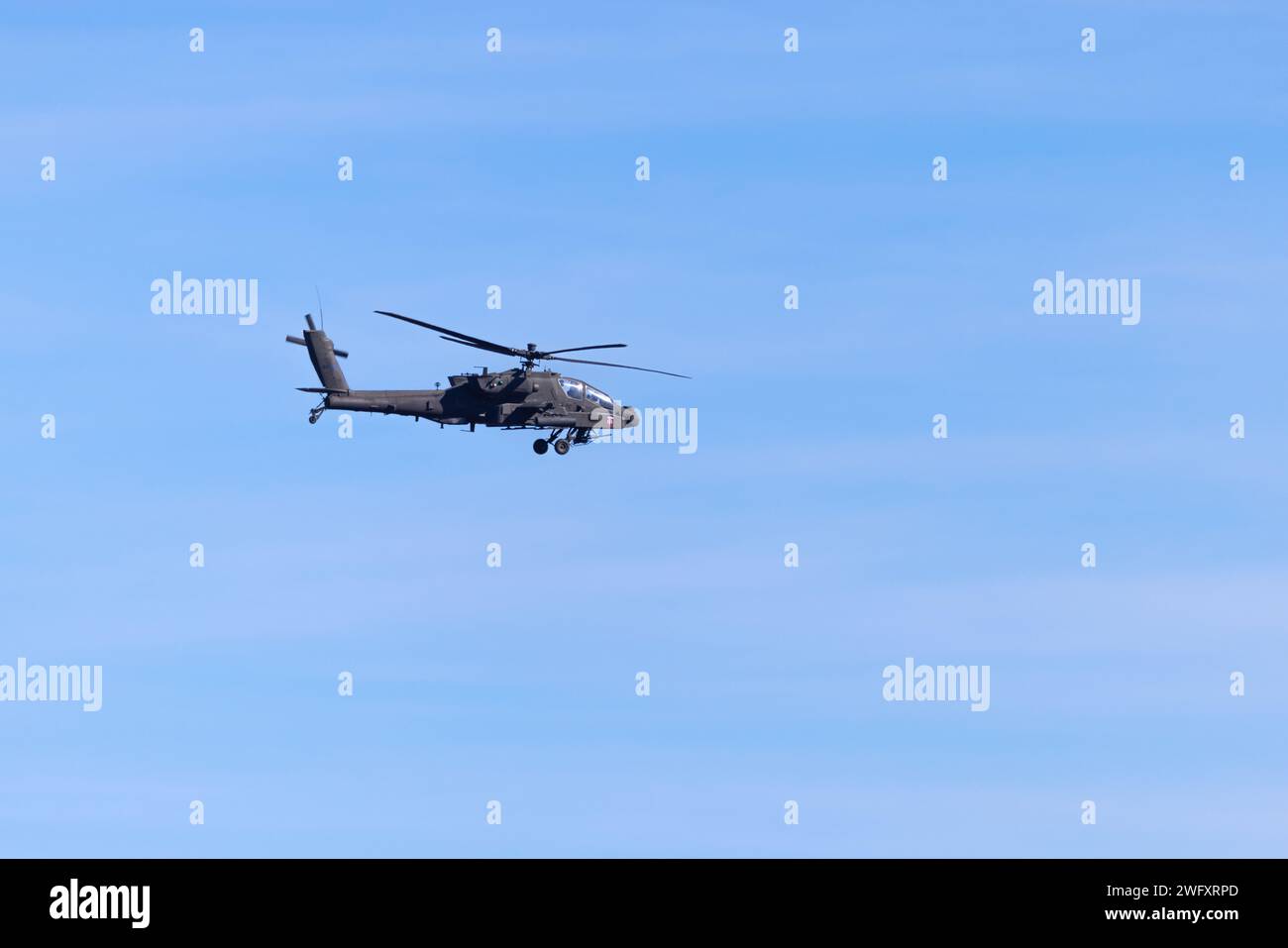 A U.S. Army AH-64E Apache helicopter assigned to 82nd Aviation Regiment ...