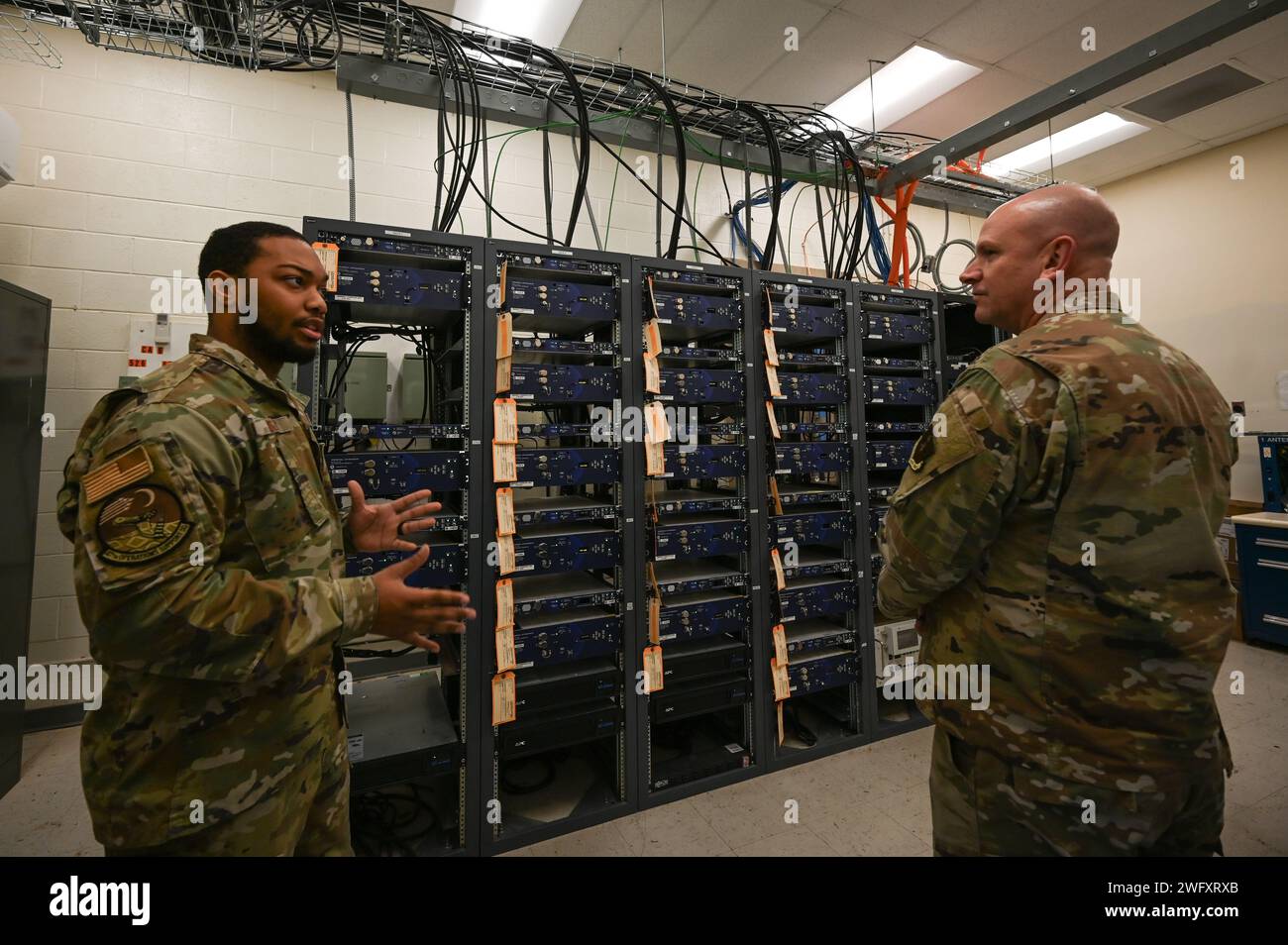 U.S. Air Force Senior Airman Leland Green (left), 47th Operation