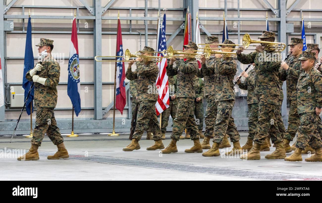 U.S. Marines with the III Marine Expeditionary Force Band perform ...