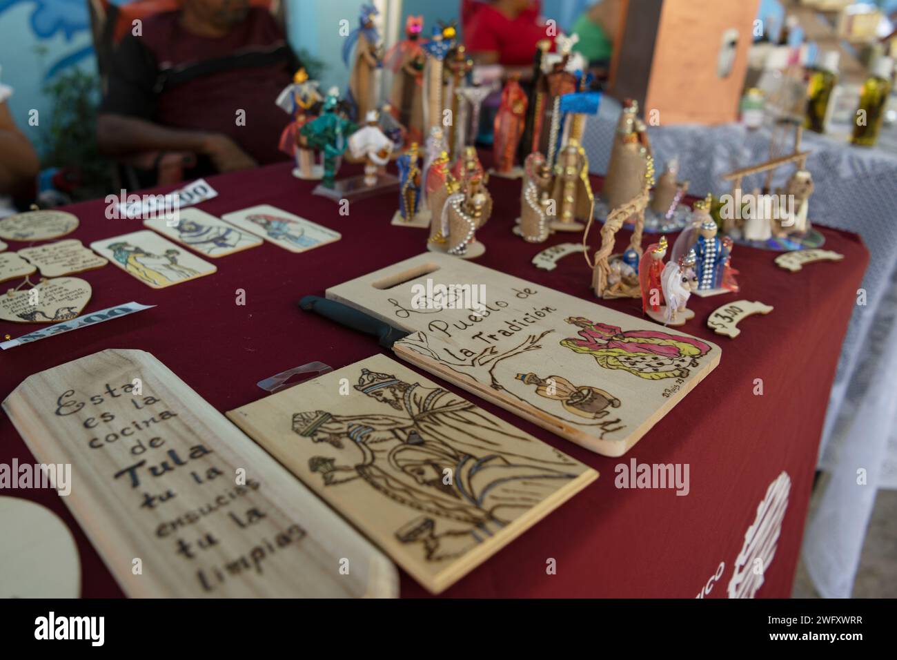 A detailed shot of local handicrafts exhibited in a Three Kings eve