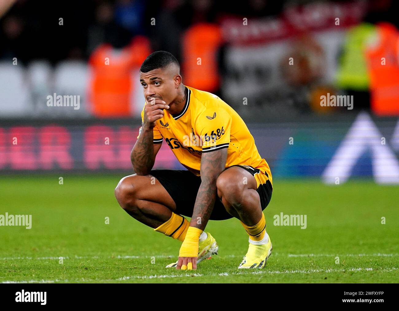 Wolverhampton Wanderers' Mario Lemina appears dejected at the end of ...