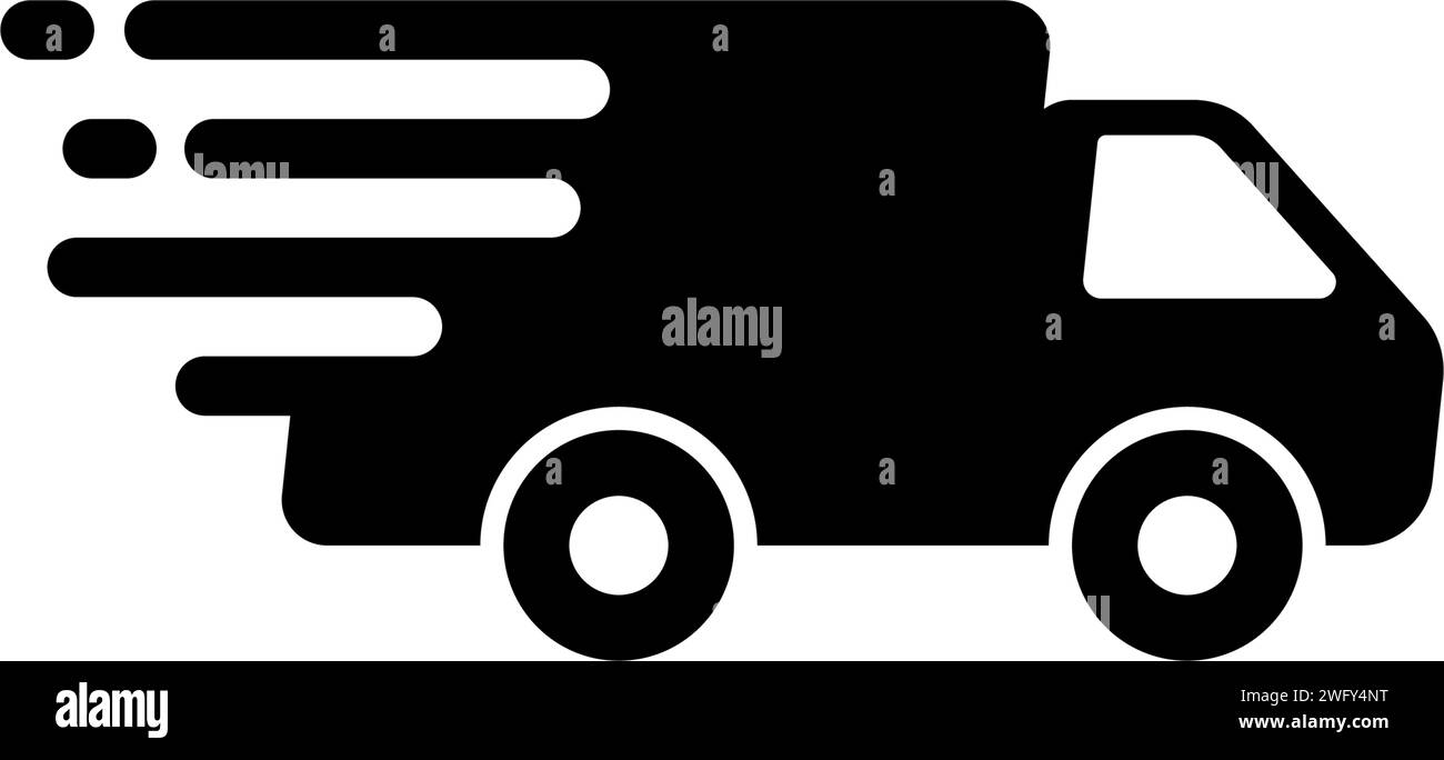 Fast shipping delivery truck flat vector icon Stock Vector Image & Art ...