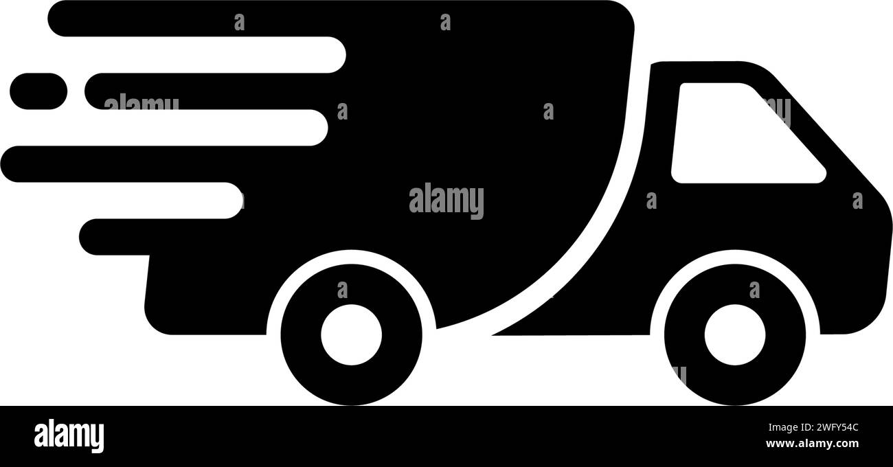 Fast shipping delivery truck flat vector icon Stock Vector Image & Art ...