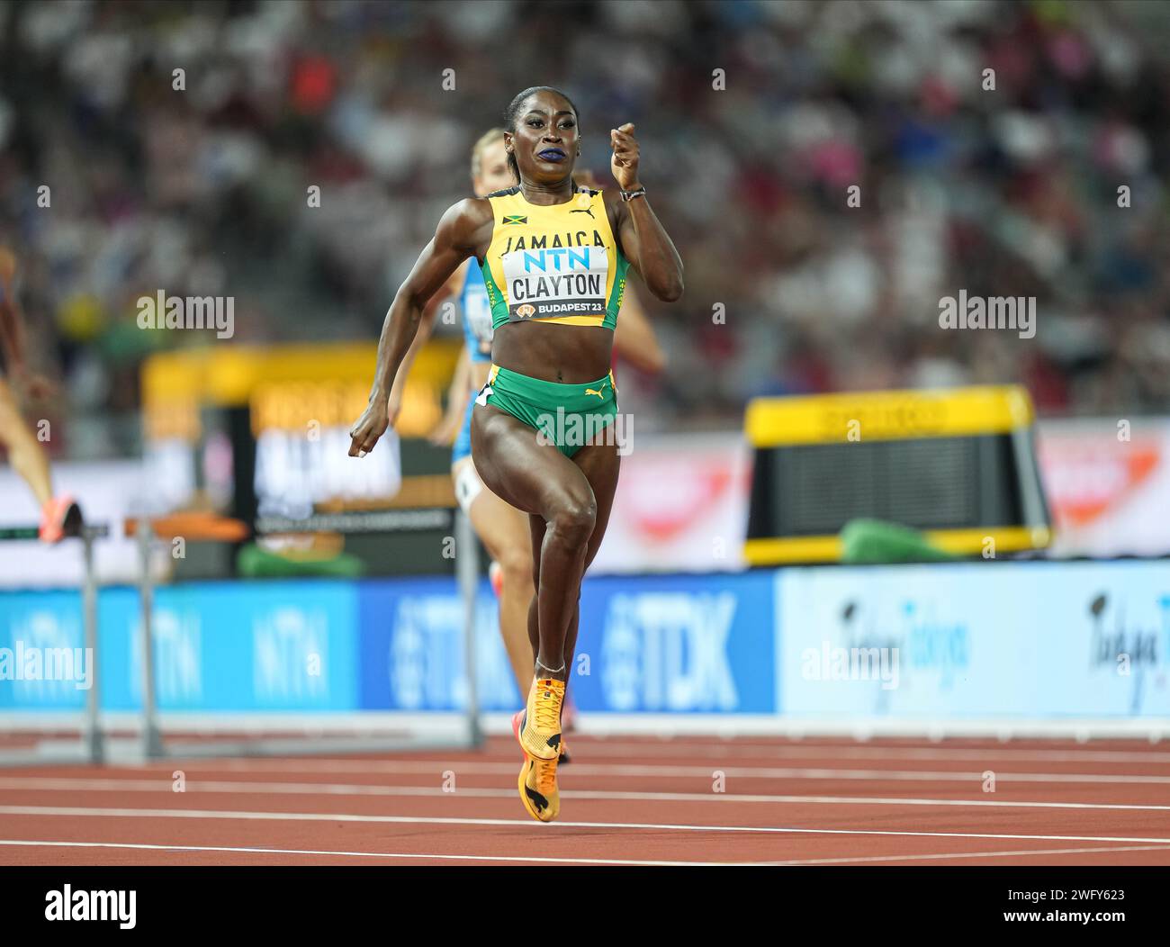 Rushell CLAYTON participating in the 400 meters hurdles at the World ...