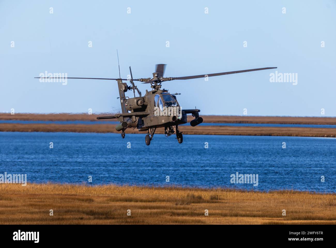 A U.S. Army AH-64E Apache helicopter assigned to 82nd Aviation Regiment ...