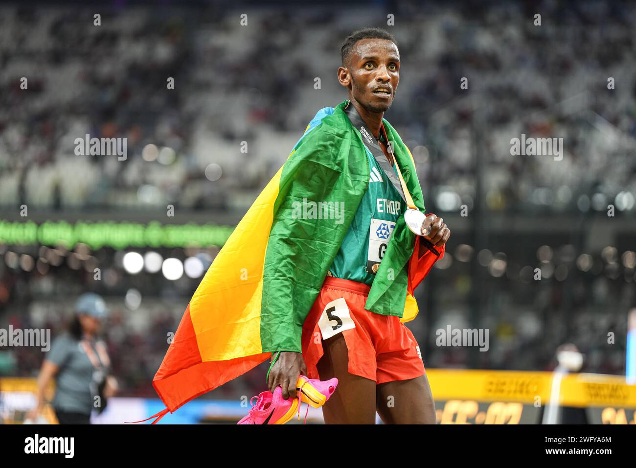 Lamecha GIRMA participating in the 3000 METRES STEEPLECHASE at the World Athletics Championships