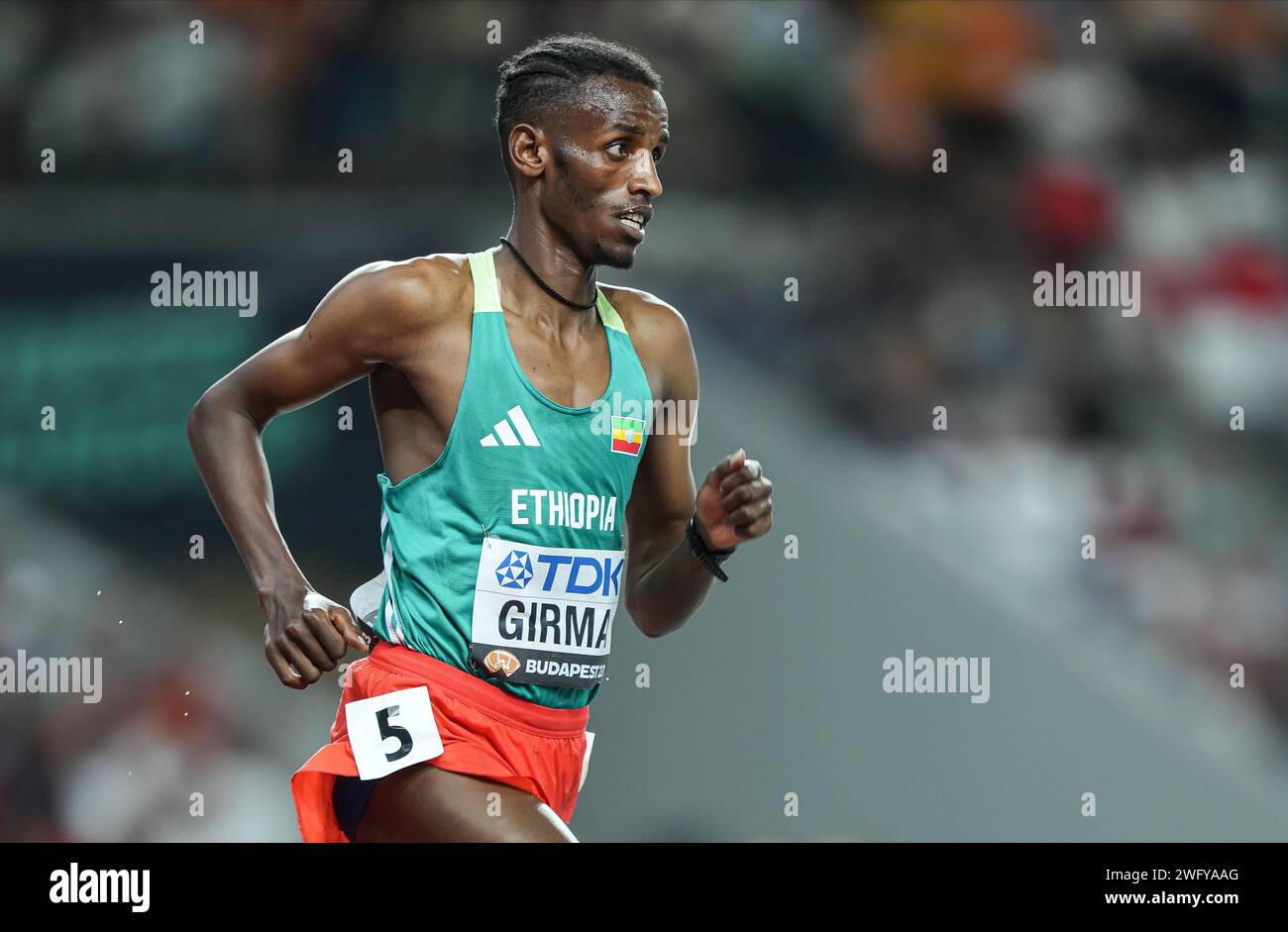Lamecha GIRMA participating in the 3000 METRES STEEPLECHASE at the World Athletics Championships