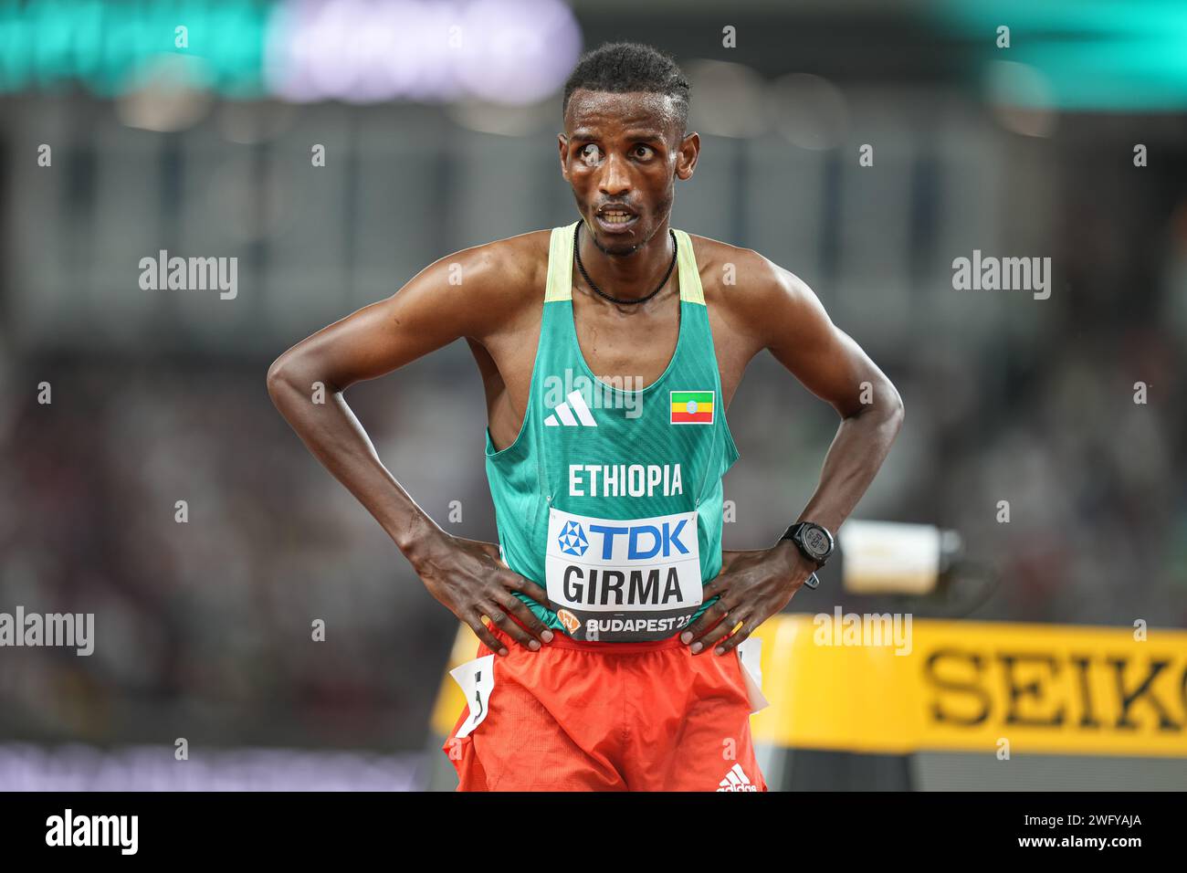 Lamecha GIRMA participating in the High Jump at the World Athletics