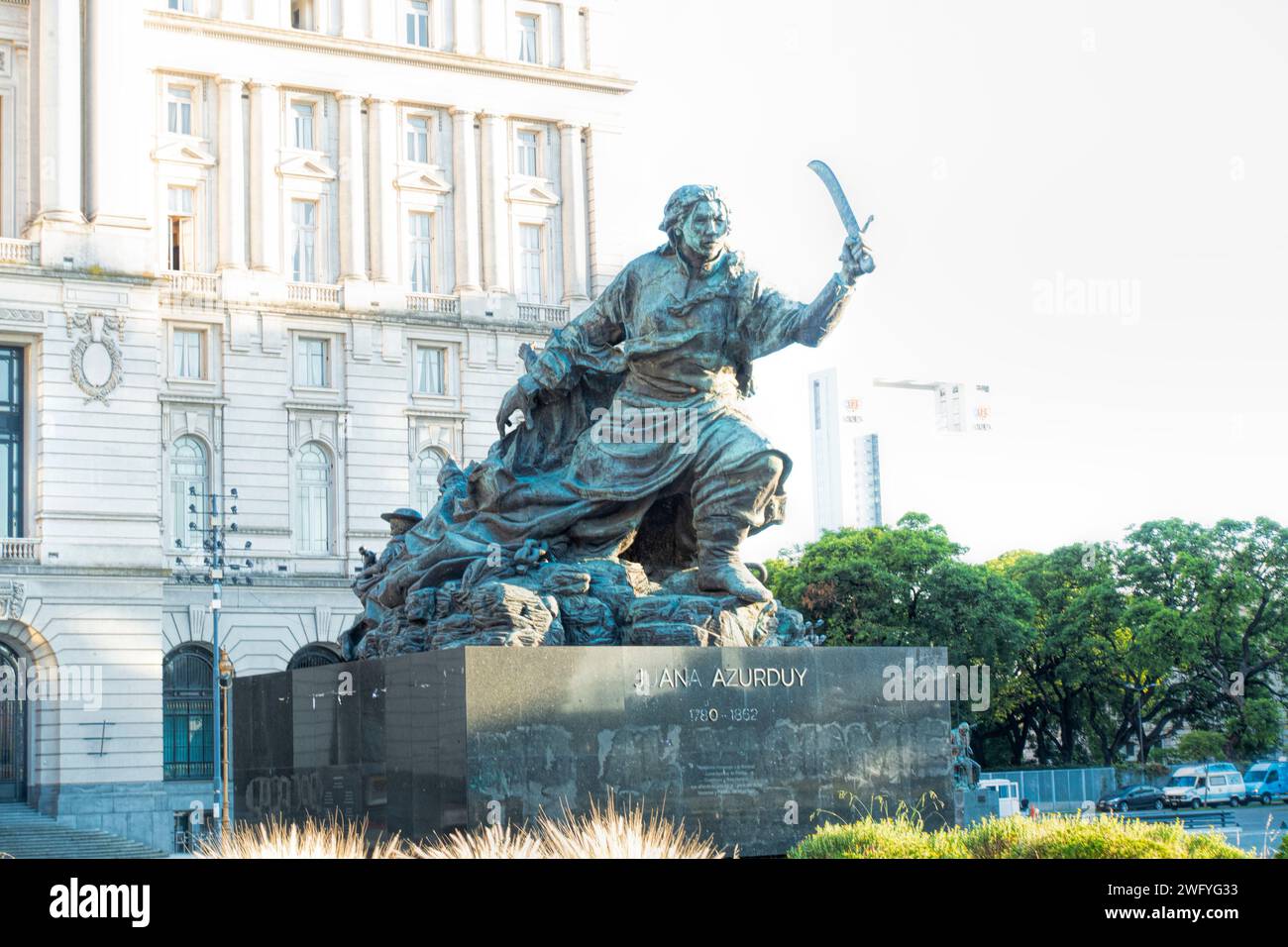 Juena Azurduy Statur and Kirchner cultural center , in Buenos Aires Stock Photo
