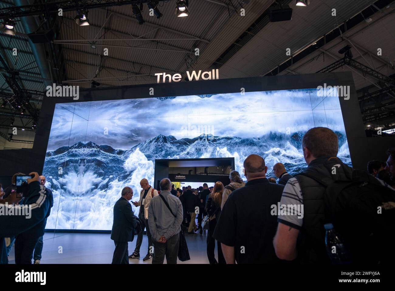 Barcelona, Spain. 01st Feb, 2024. Visitors to the ISE 2024 audiovisual ...