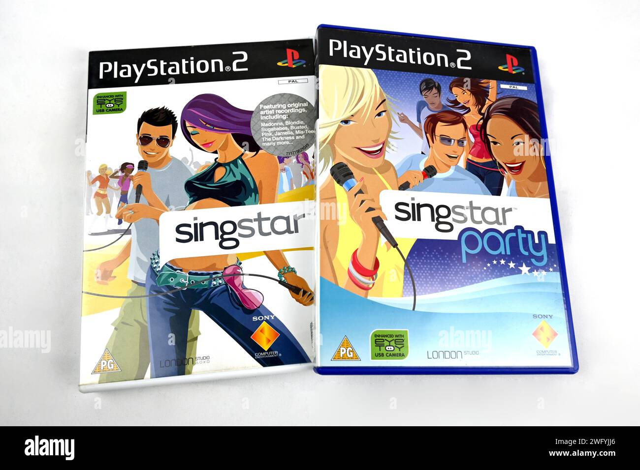 Singstar and Singstar Party playstation 2 ps2 games  – Wales, UK  –  31 January 2024 Stock Photo