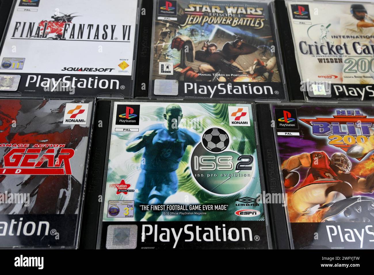 Playstation 1 PS one video games – Wales, UK  –  31 January 2024 Stock Photo