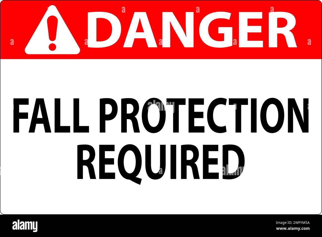 Danger Sign, Fall Protection Required Stock Vector Image & Art Alamy