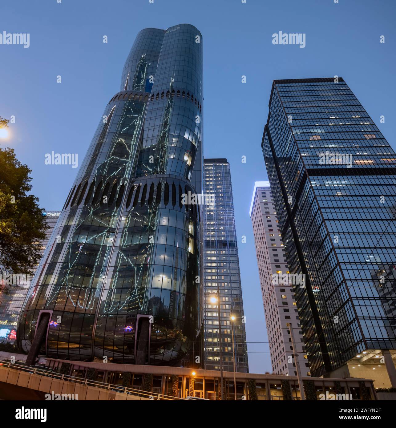 Central Financial district's new landmark construction, The Henderson building, Hong Kong, China. Stock Photo