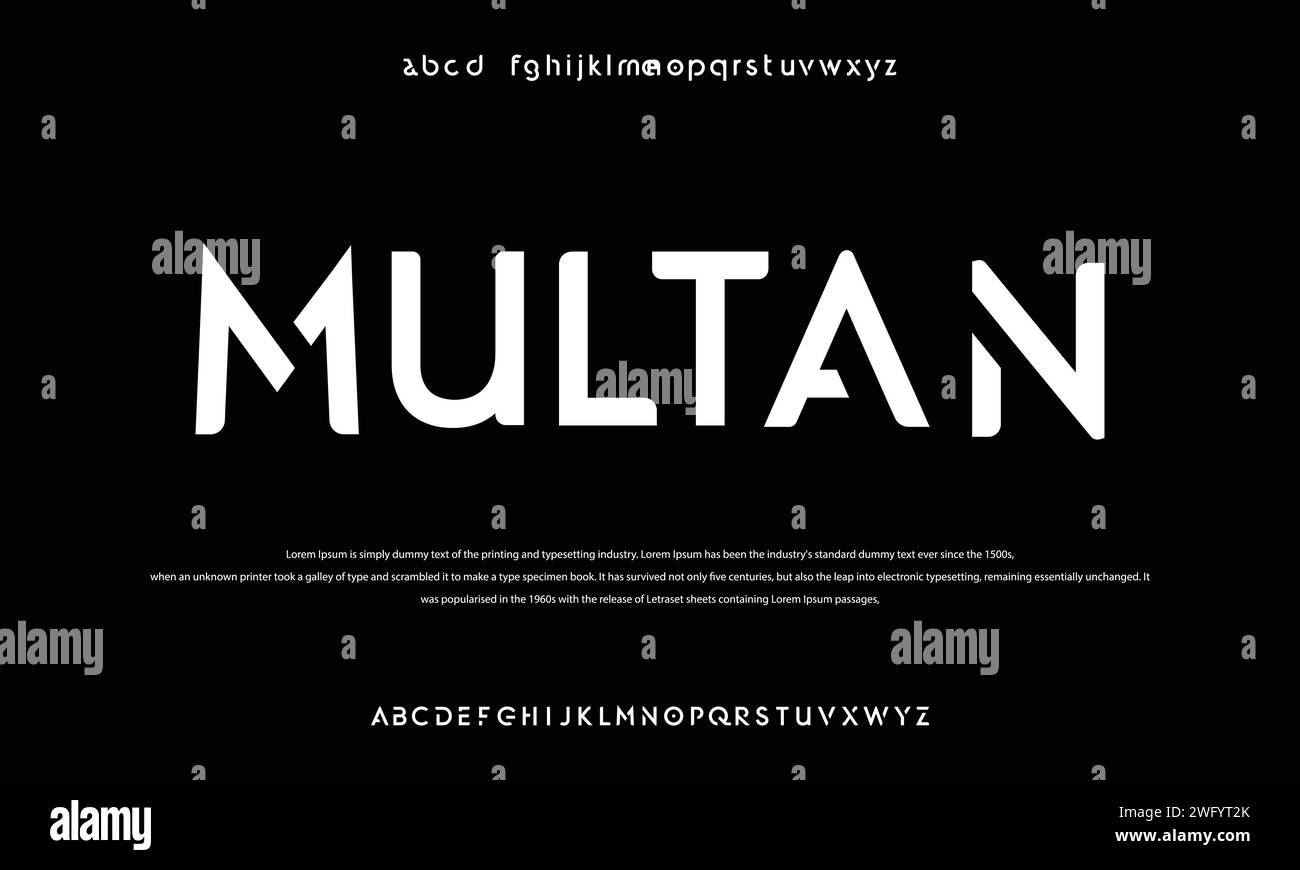 Modern minimal abstract alphabet fonts. Typography technology
