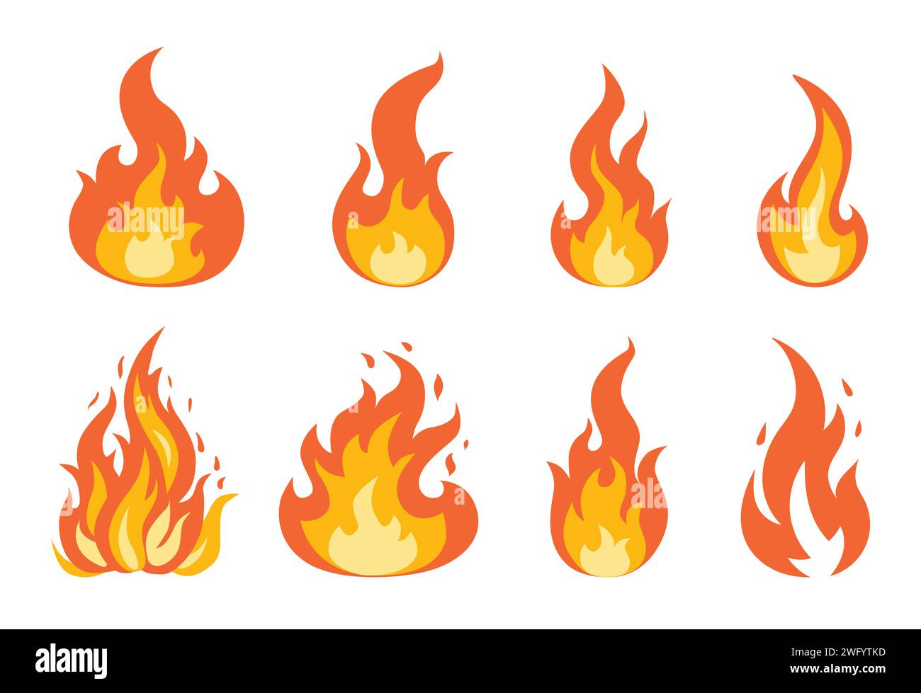 Fire flame set Stock Vector Images - Alamy