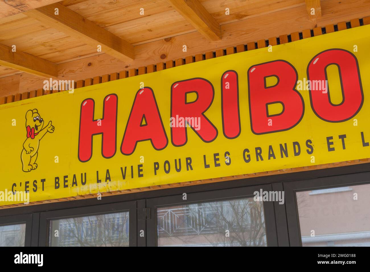 Bordeaux , France -  01 29 2024 : Haribo logo brand store facade and text sign chain display candies of German confectionery shop candy industrial Stock Photo