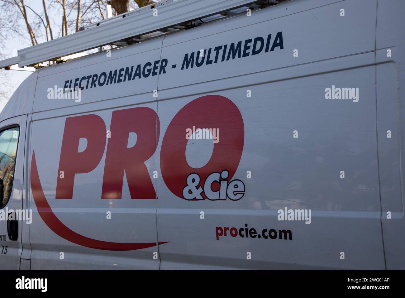 Bordeaux , France -  01 31 2024 : pro & cie logo brand and text sign shop multimedia household chain appliances bedding company on delivery panel van Stock Photo