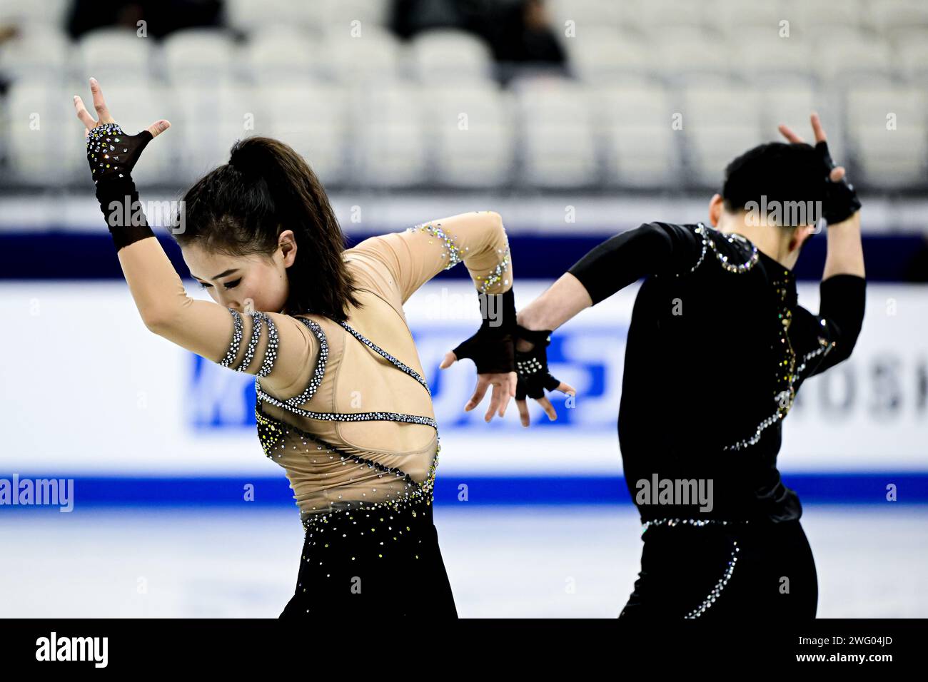 Shang SHI & Nan WU (CHN), during Ice Dance Rhythm Dance, at the ISU ...