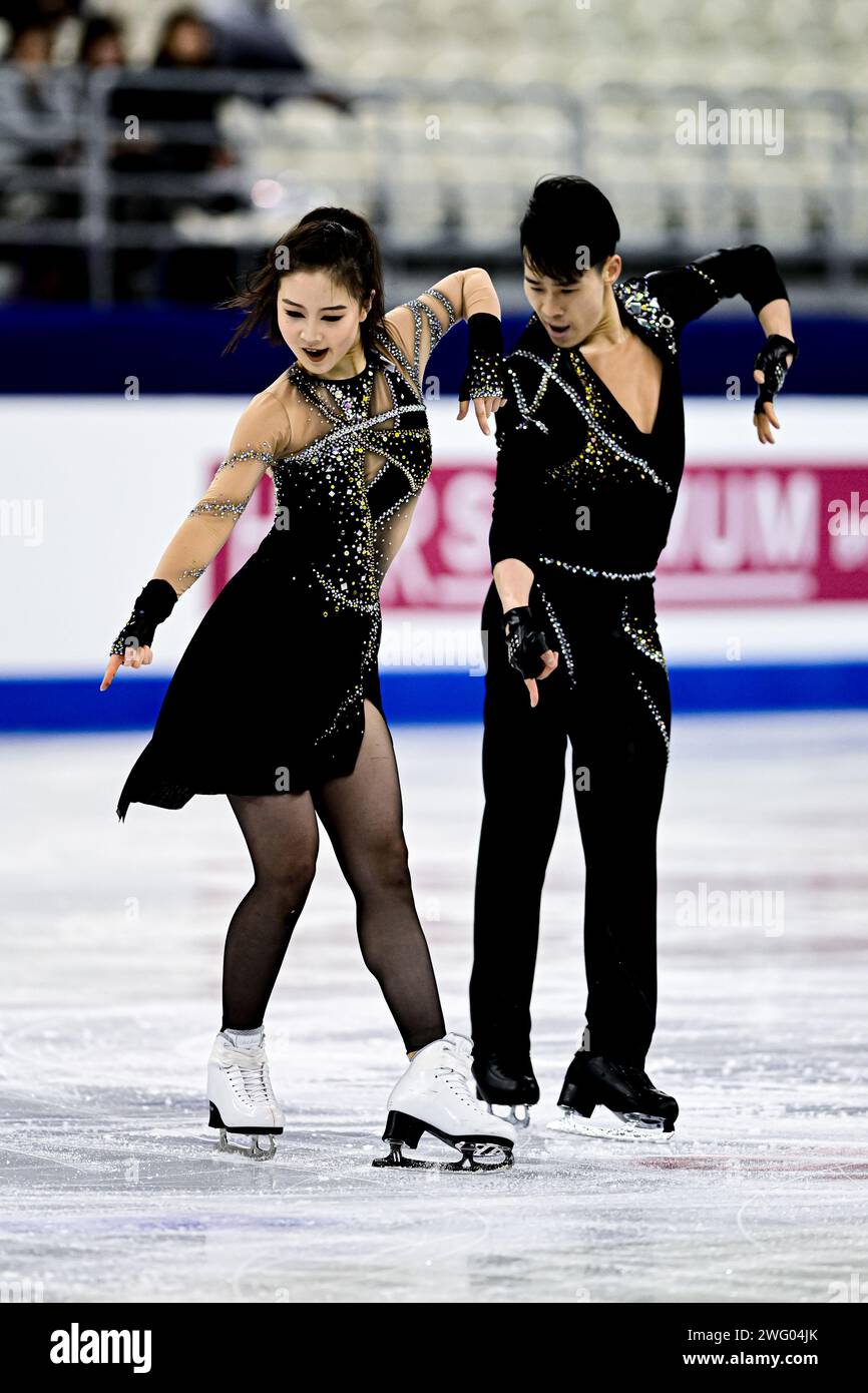 Shang SHI & Nan WU (CHN), during Ice Dance Rhythm Dance, at the ISU ...