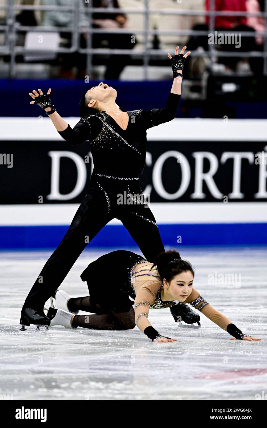Shang SHI & Nan WU (CHN), during Ice Dance Rhythm Dance, at the ISU ...