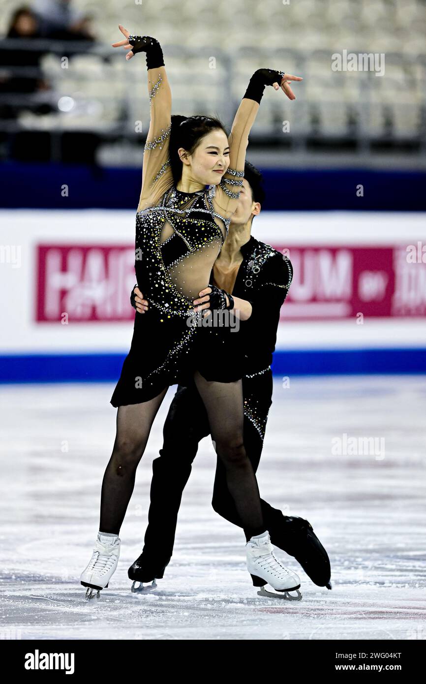 Shang SHI & Nan WU (CHN), during Ice Dance Rhythm Dance, at the ISU ...