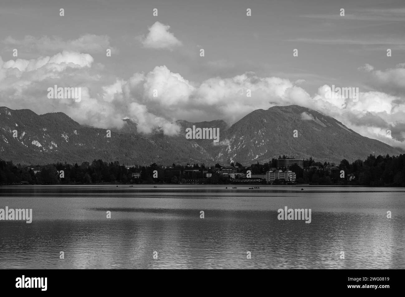 Mountains next to Lake Bled, Slovenia Stock Photo